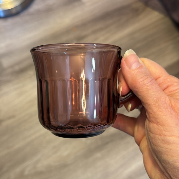 vintage Forte Crisa amethyst glass mugs set if 4 made in Mexico - Picture 5 of 5